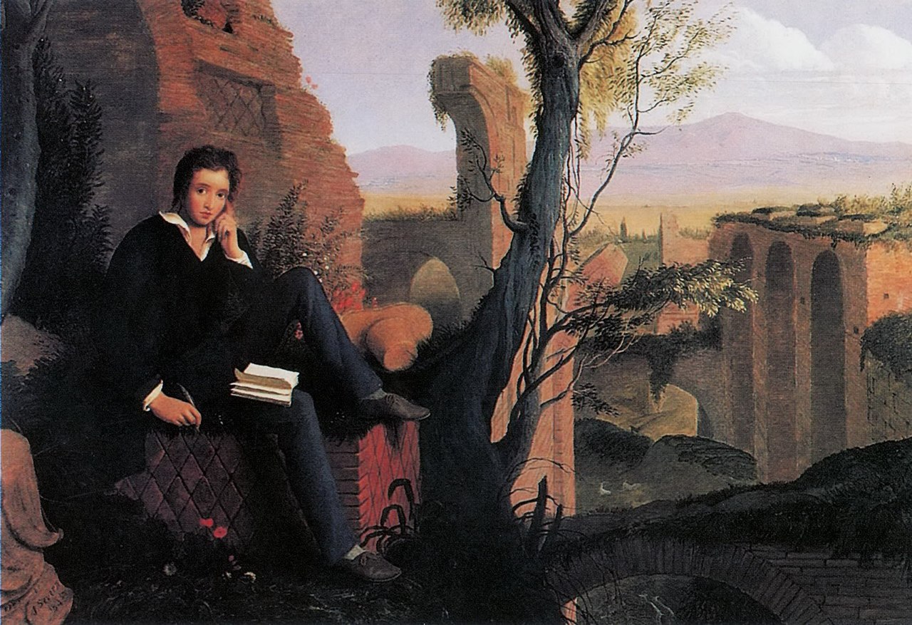 Joseph_Severn – Portrait_of_Shelley_Writing_Prometheus_Unbound_1845